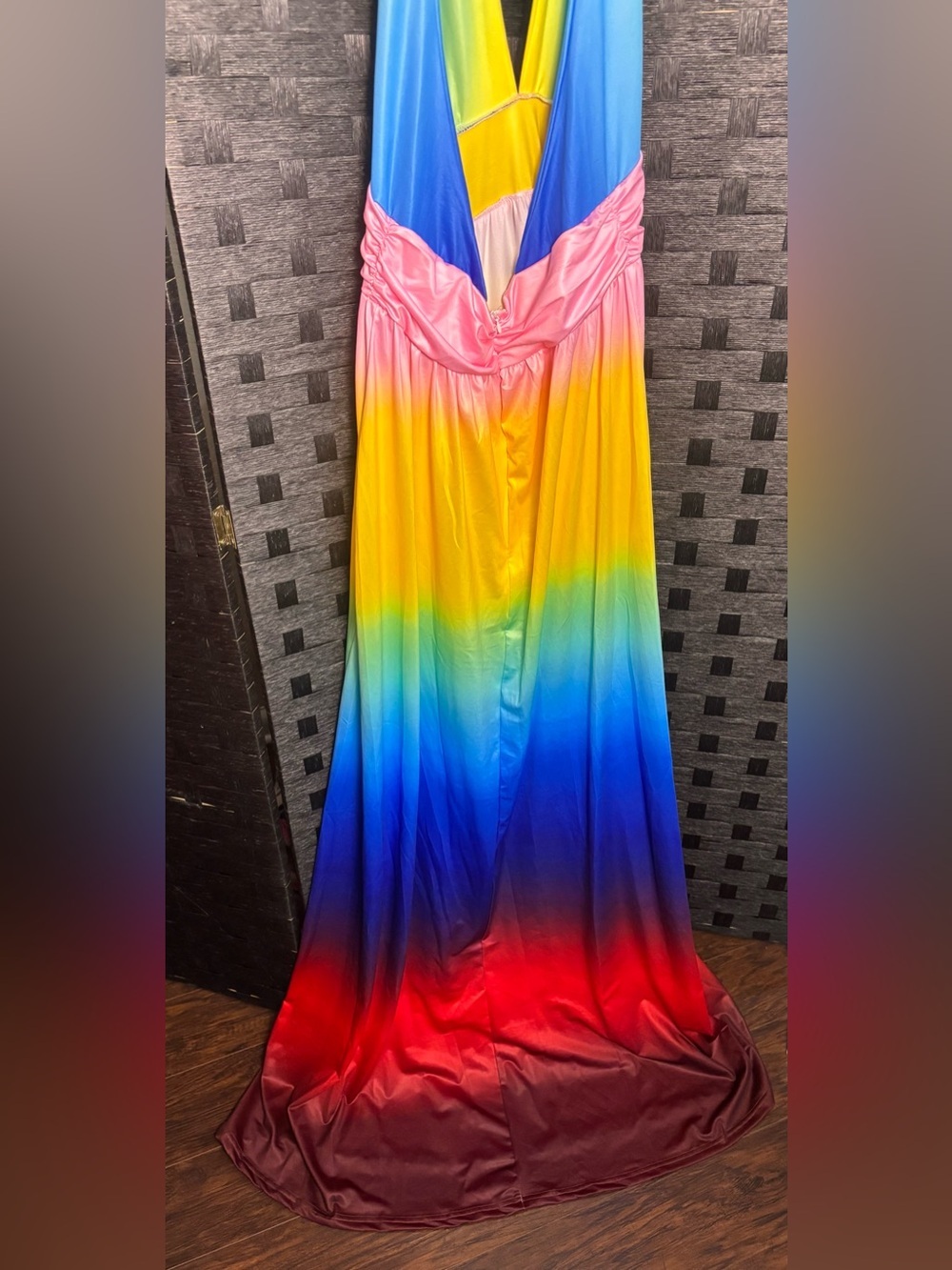 Rainbow Ombre Halter Maxi Dress NWOT 2XL - Picture 11 of 16